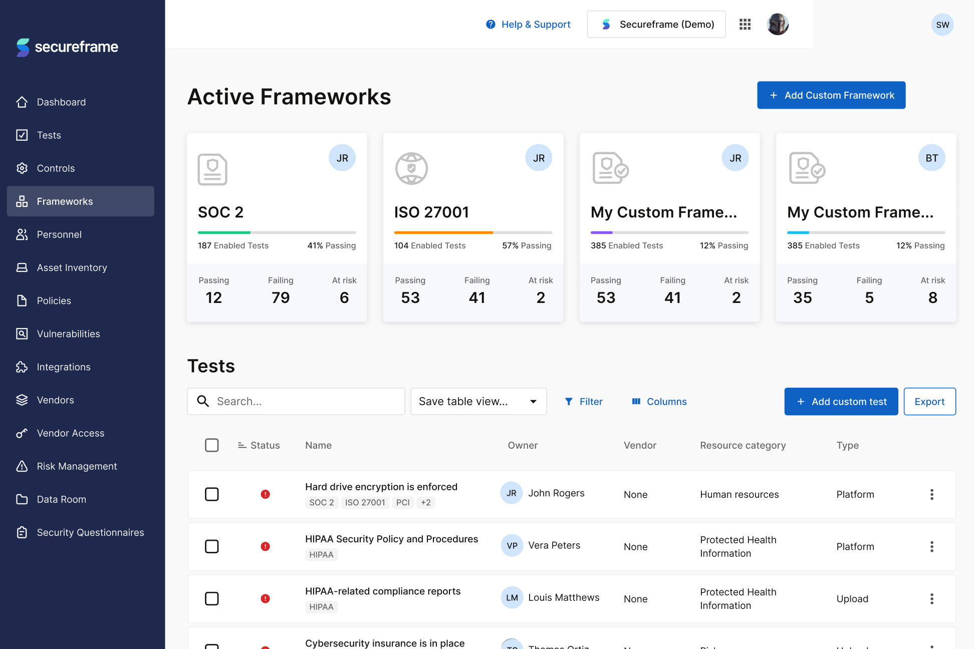 Secureframe product design 2